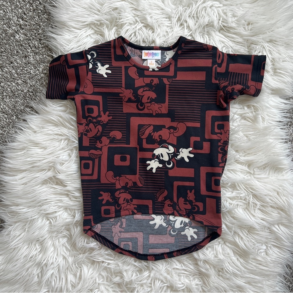 LuLaRoe Disney Mickey Mouse Geometric Tee 2T